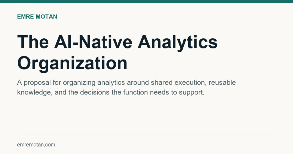 The AI-Native Analytics Organization — Emre Motan